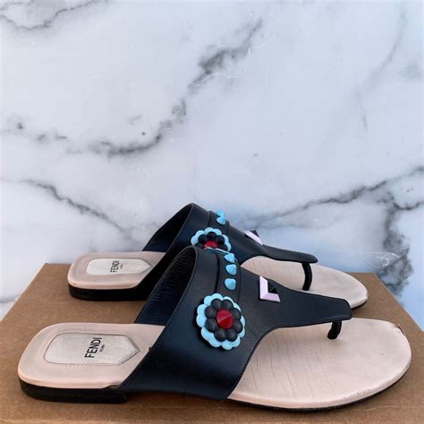 Fendi Flowerland Flat Thong Sandal 